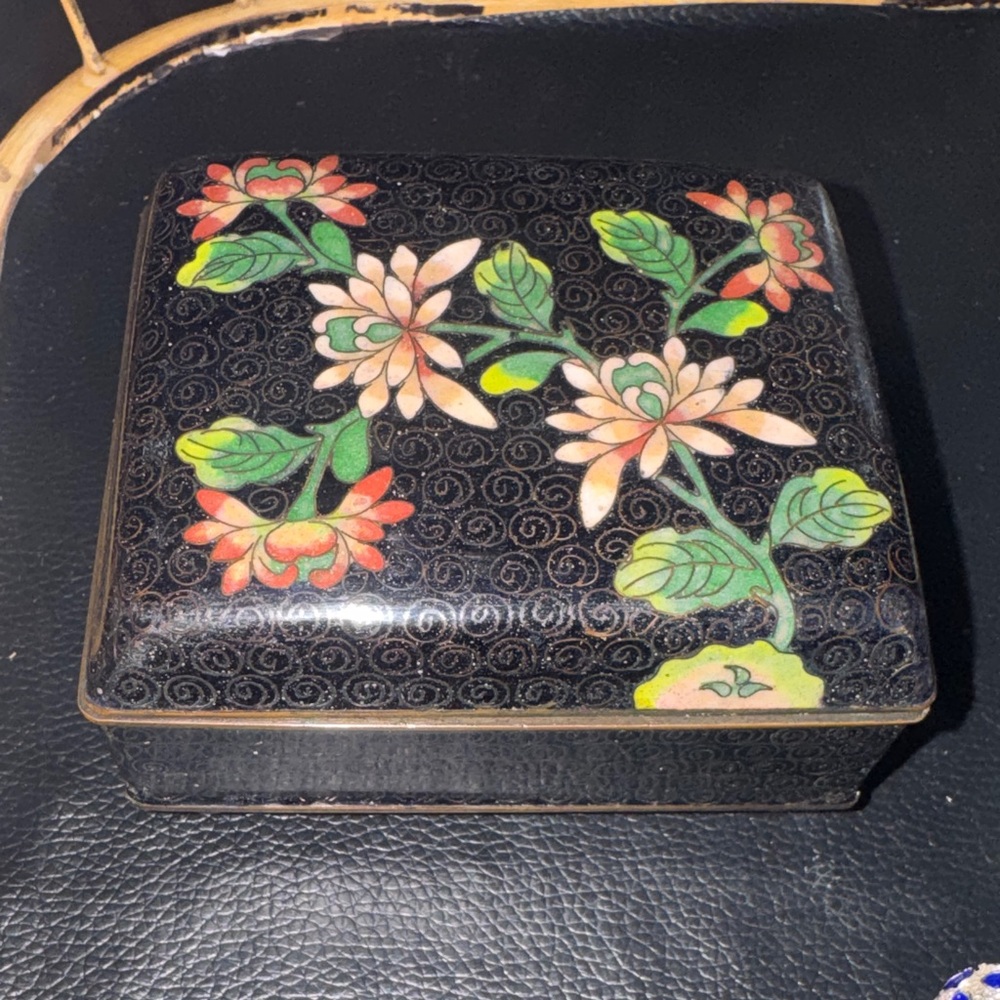 Antique Chinese Cloisonne Trinket Box